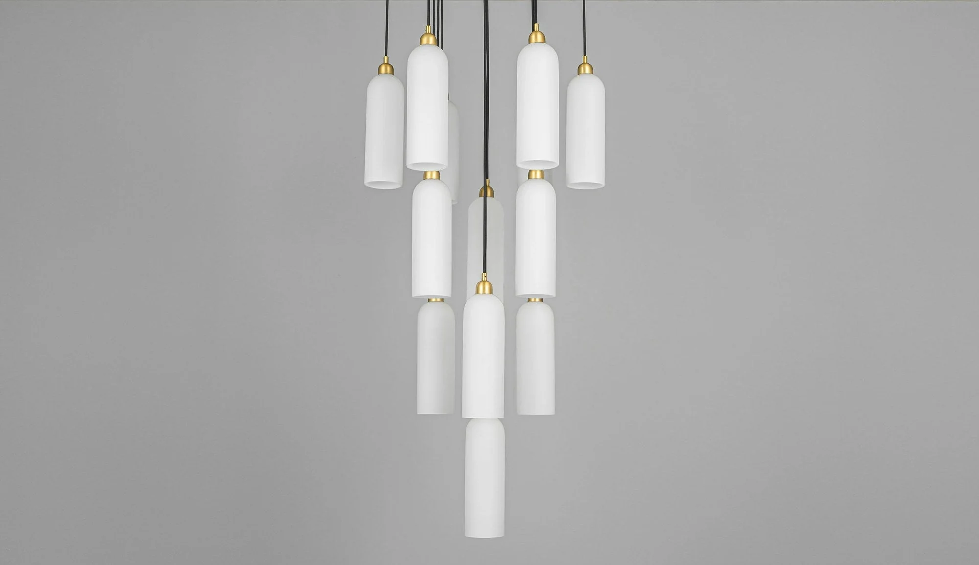 Reed Triplex Opal Glass Chandelier 13 Lights - Image 3