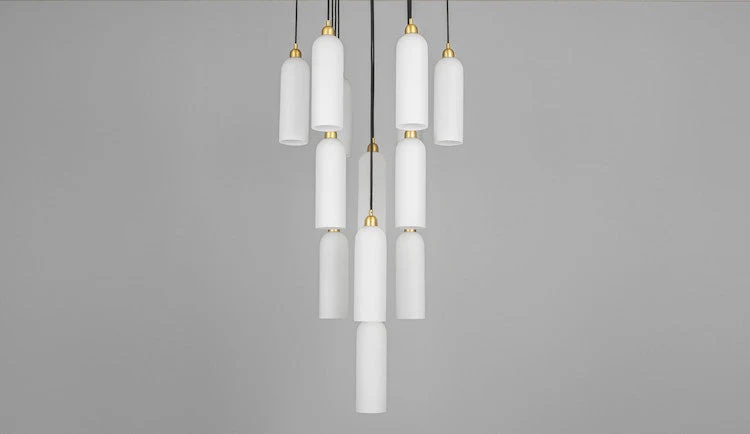 Reed Triplex Opal Glass Chandelier 13 Lights - Image 6
