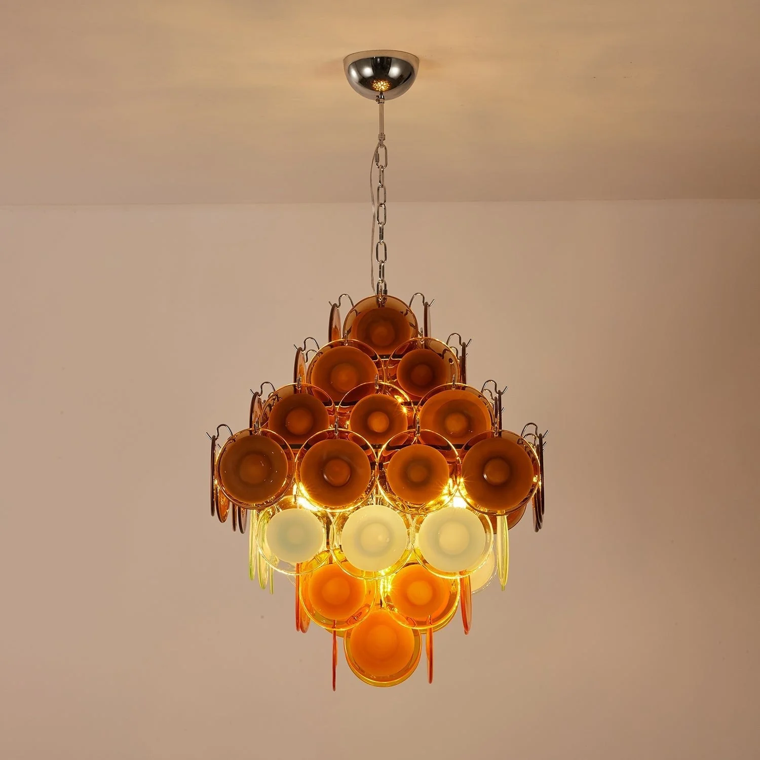 Retro Glass Disc Chandelier - Image 8