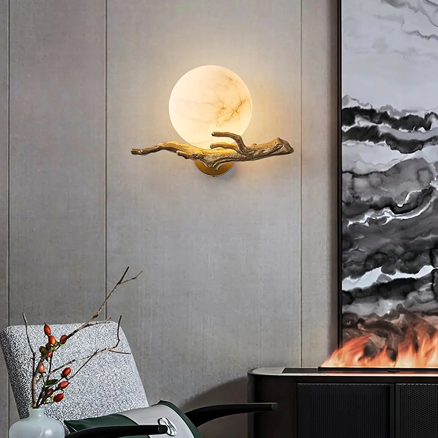 Retro Twigs Alabaster Wall Lamp - Image 6