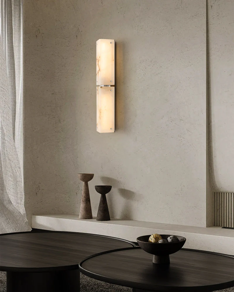Reynard Alabaster Grand Wall Sconce Light Fixture 13"H 25"H - Image 9
