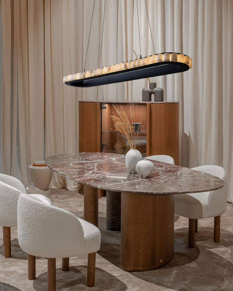Ring Alabaster Oval Chandelier for Kitchen Island - Image 6