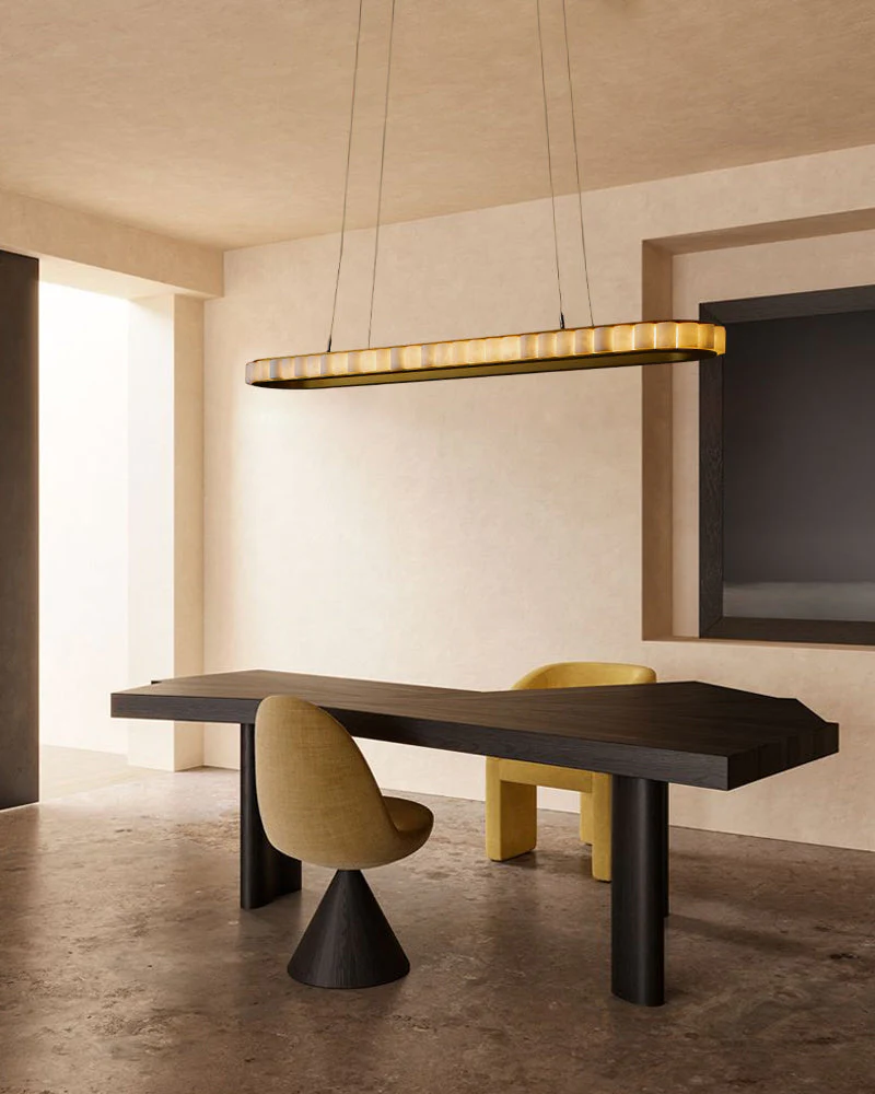 Ring Alabaster Oval Chandelier for Kitchen Island - Image 8