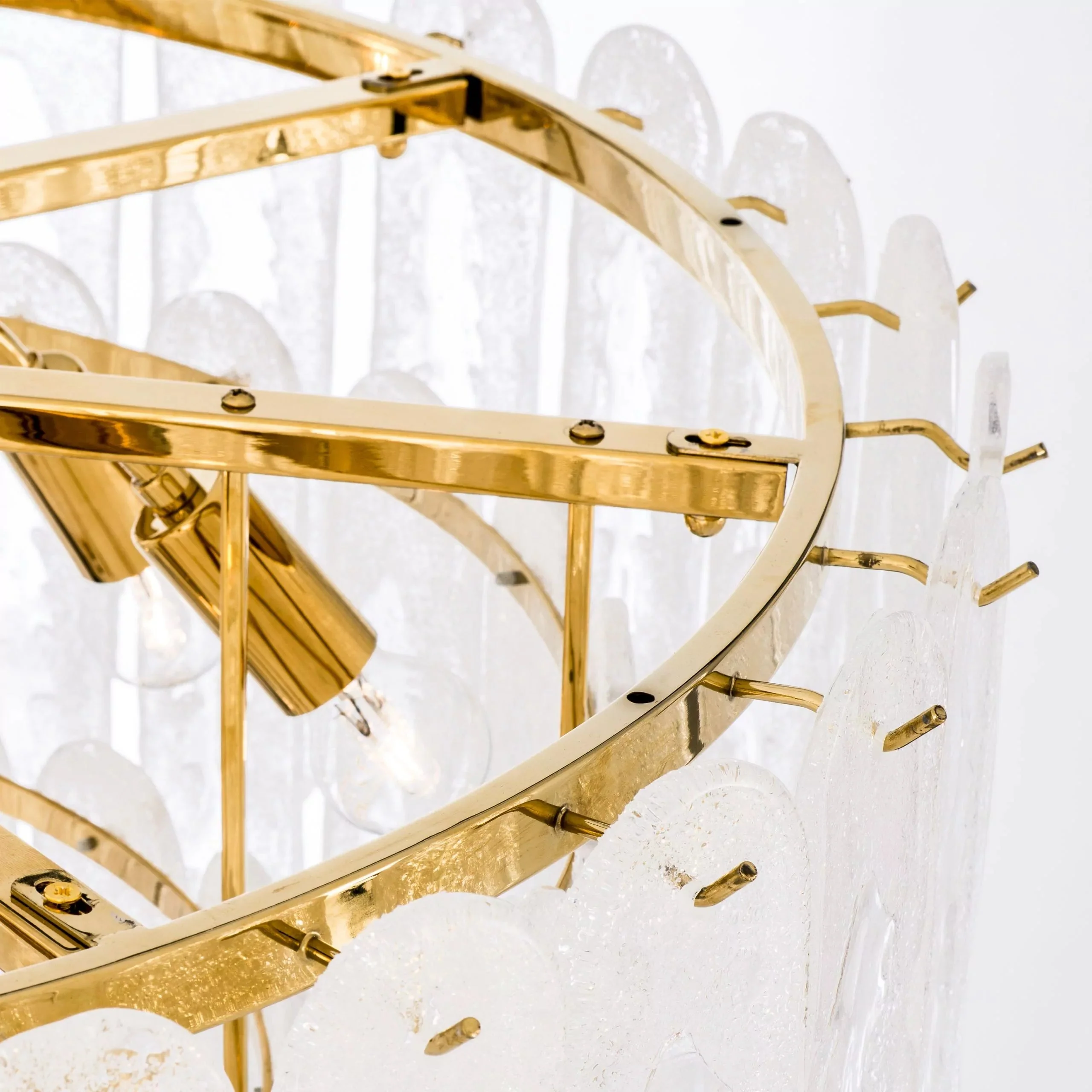 Riveria Modern Chandelier - (Gold Finish | Frosted Glass) - Image 6