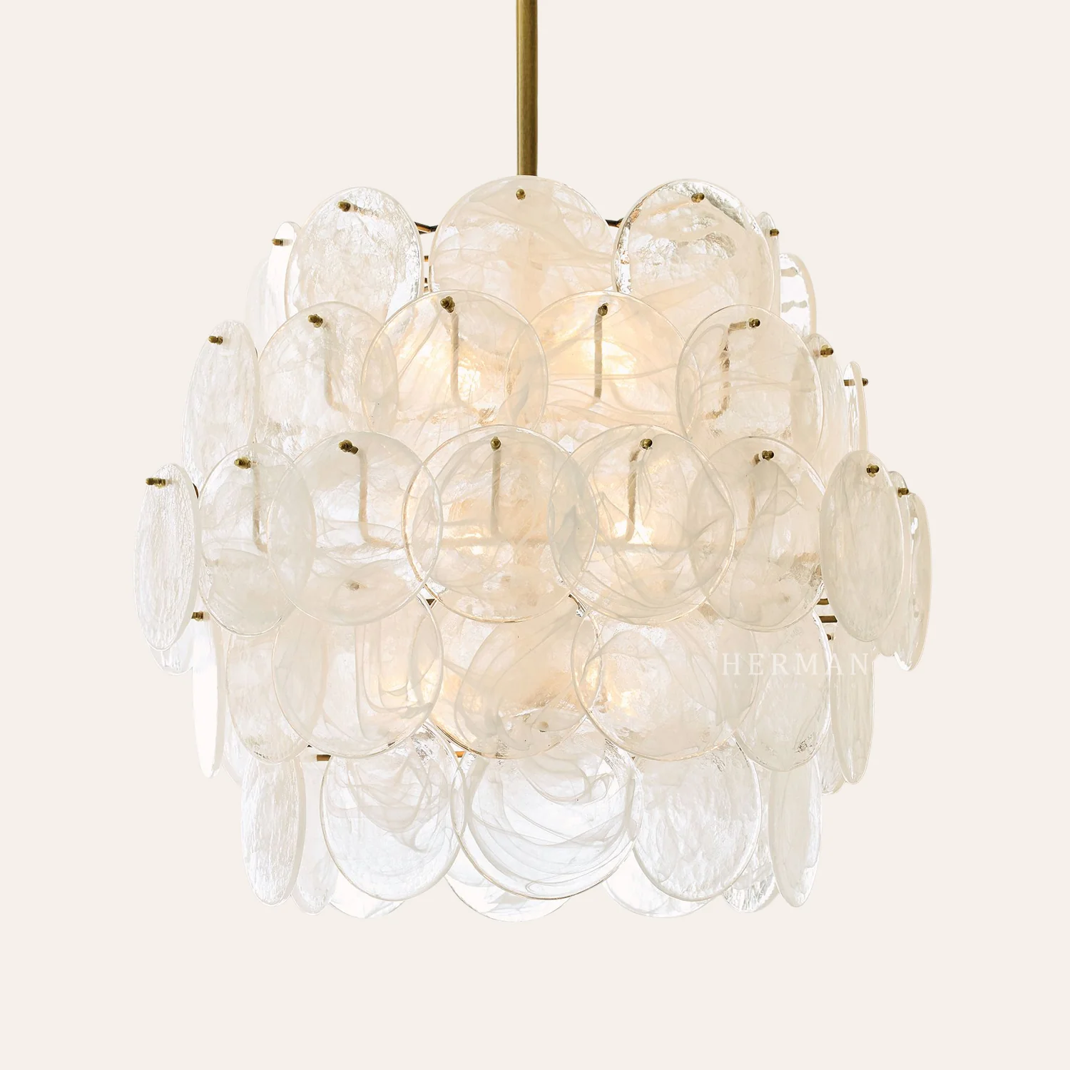 Riviera Glass Disc Chandelier 26" - Image 3