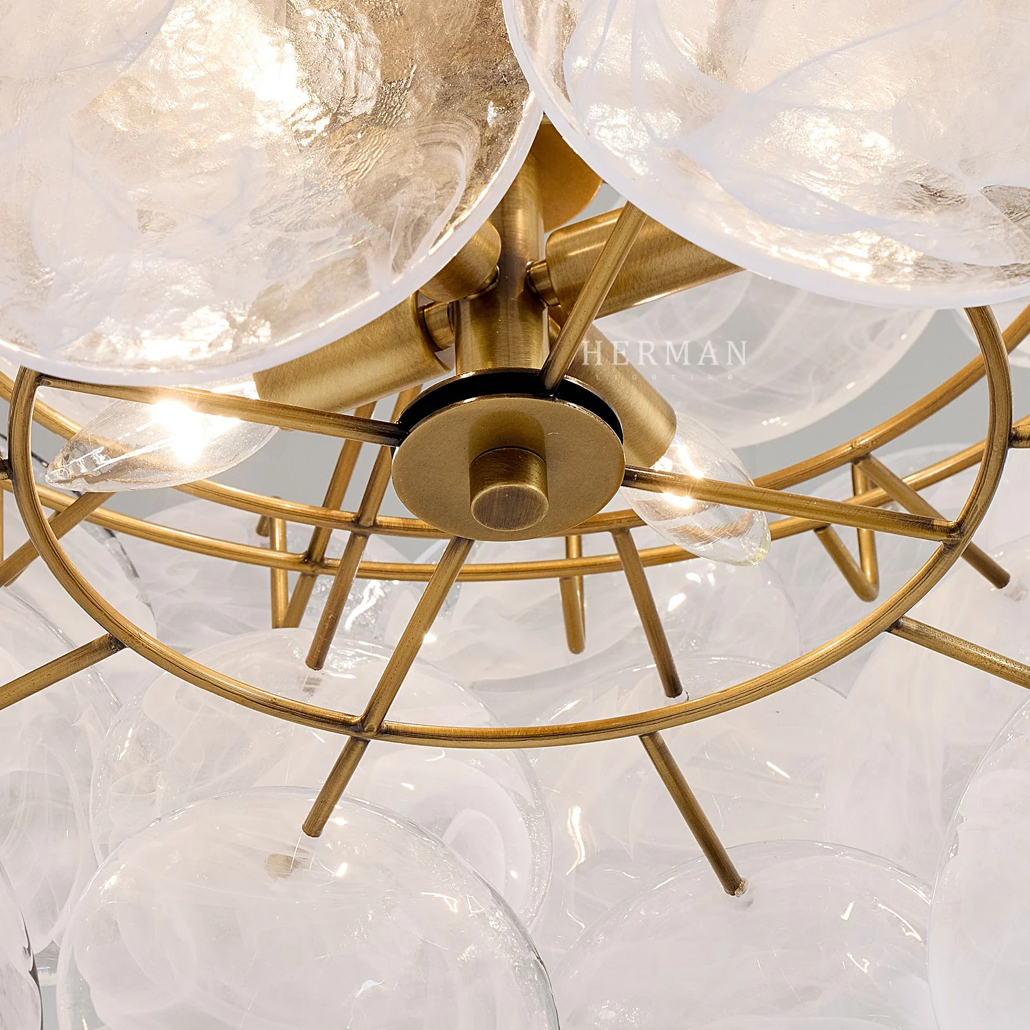 Riviera Glass Disc Chandelier 26" - Image 6