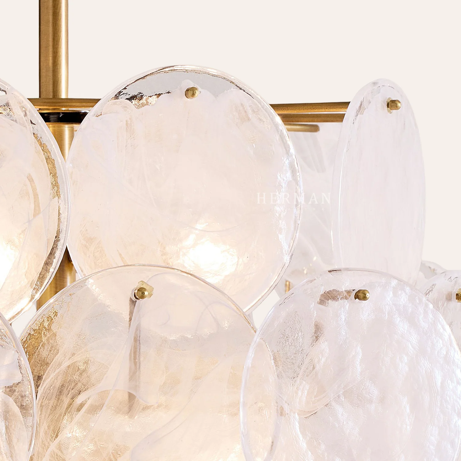 Riviera Glass Disc Chandelier 26" - Image 7