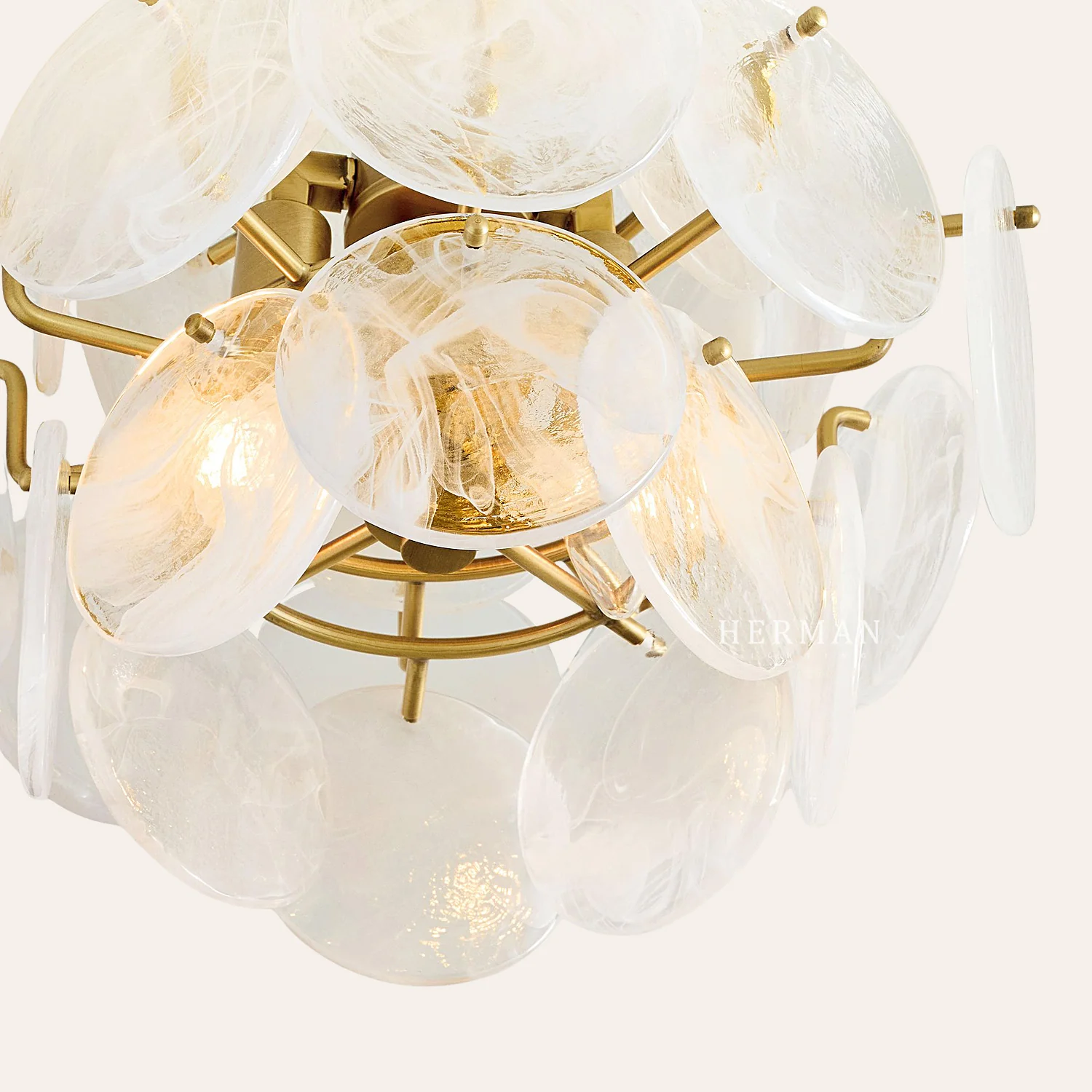 Riviera Glass Disc Round Flush Mount 12" - Image 4