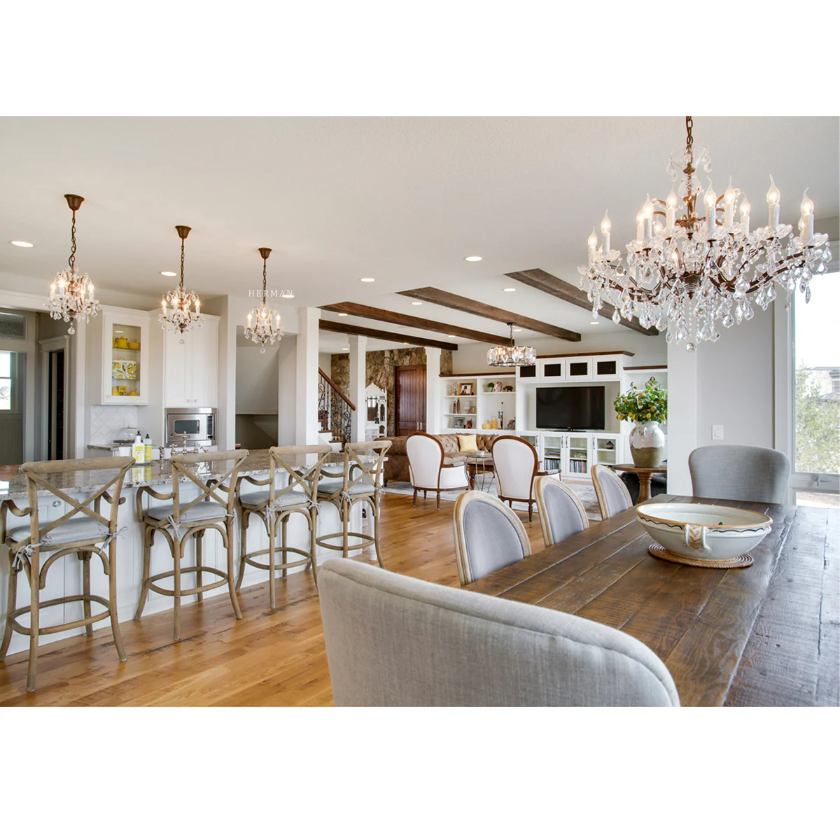 Rocaille Iron & Crystal Chandelier - Image 6