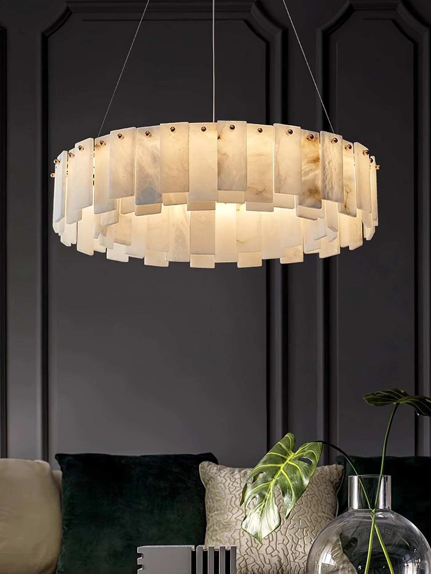 Round Alabaster Chandelier - Image 14