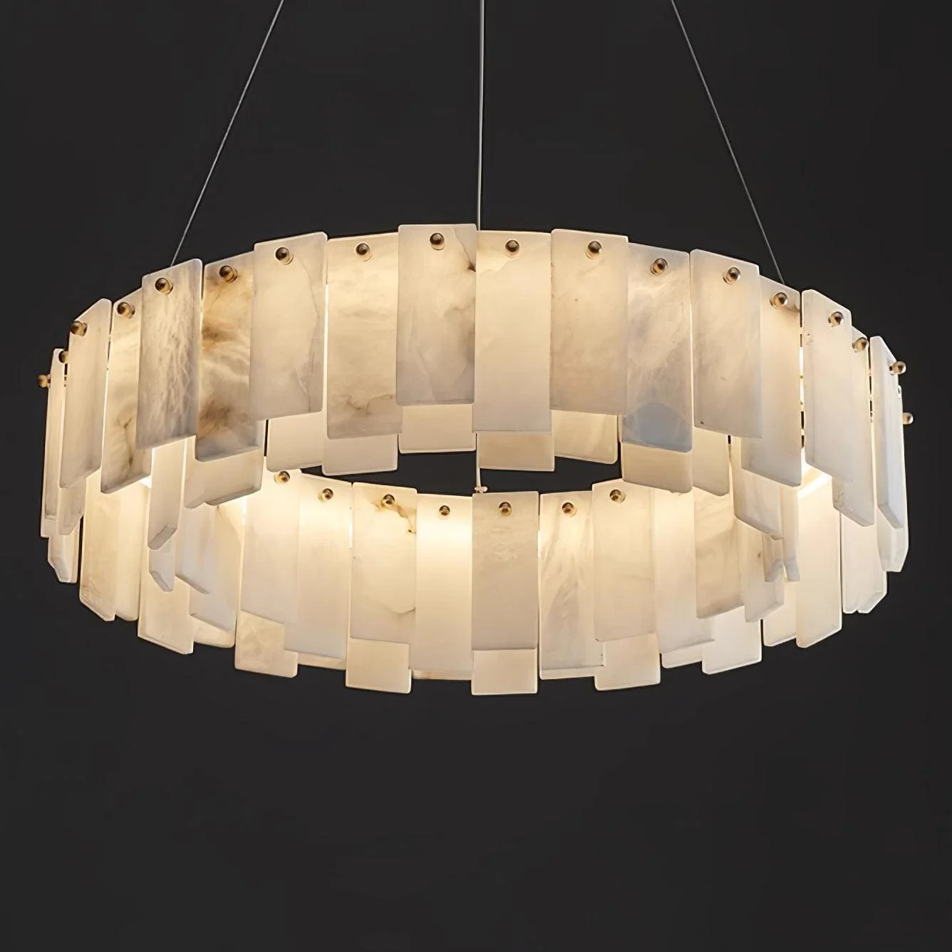 Round Alabaster Chandelier - Image 4
