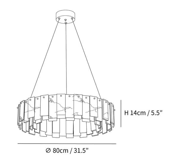 Round Alabaster Chandelier - Image 6