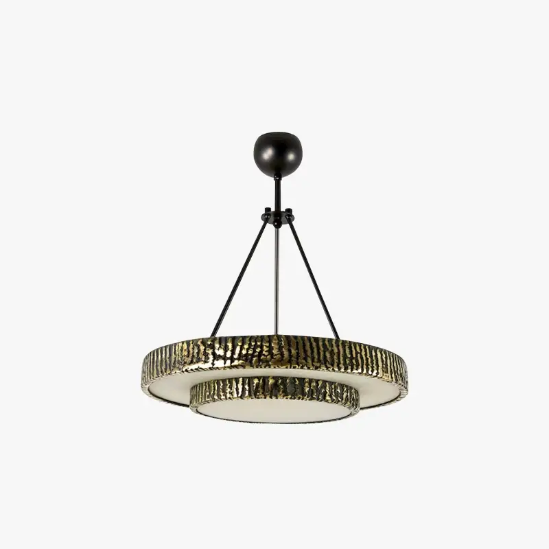 Round Vintage Alabaster Chandelier - Image 10