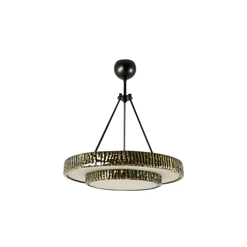 Round Vintage Alabaster Chandelier - Image 5