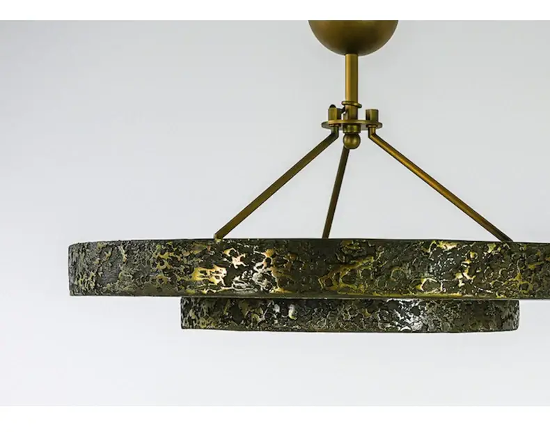 Round Vintage Alabaster Chandelier - Image 7