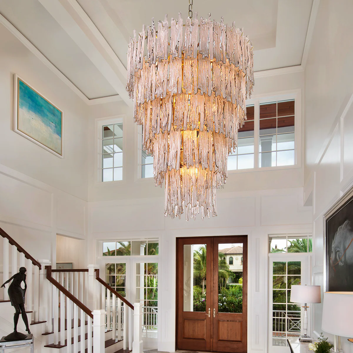 Saint Roch Modern Glass Chandelier [S/L] - [Brass & Glass] - Image 4