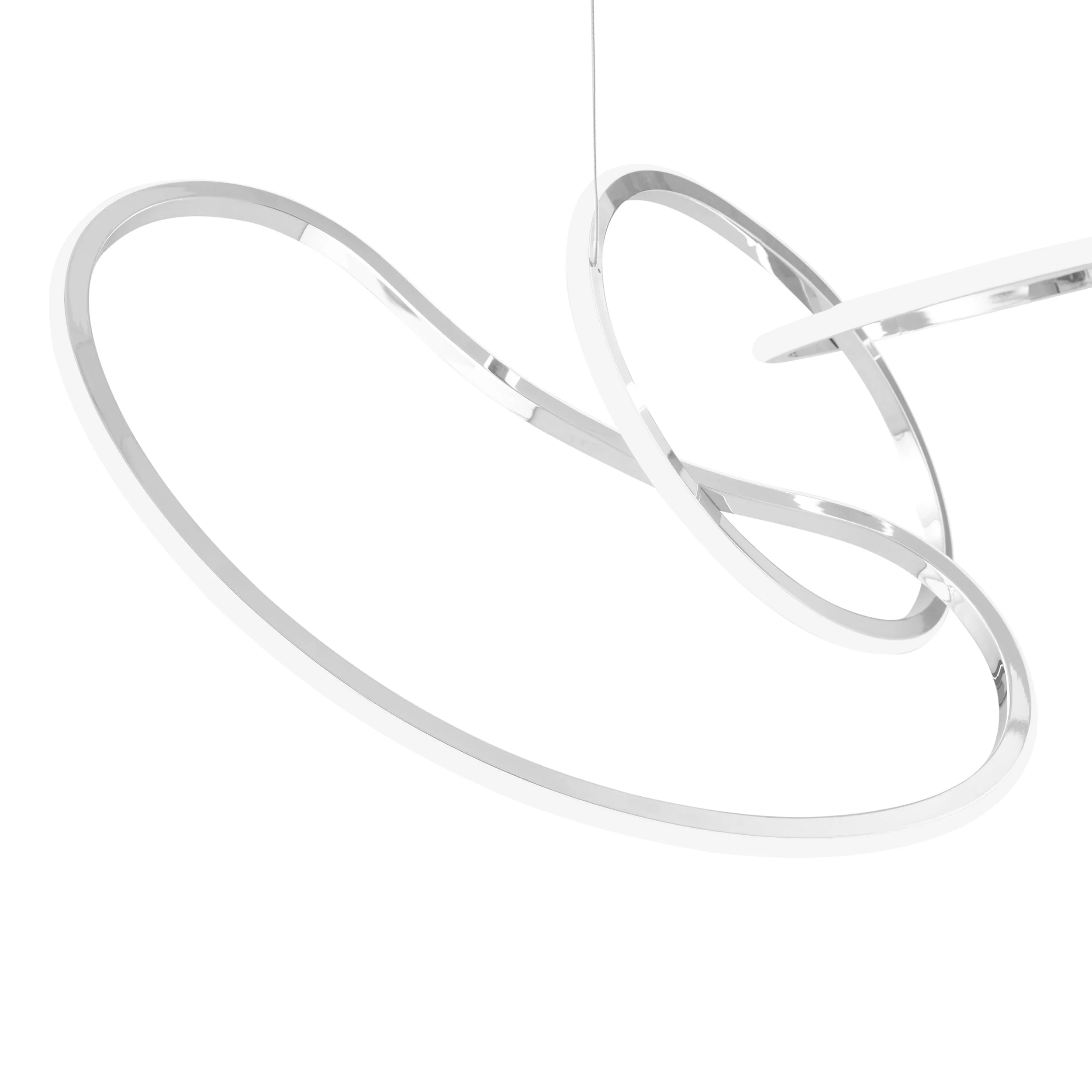 Seoul LED Hoops Rectangular Chandelier // Chrome - Image 4