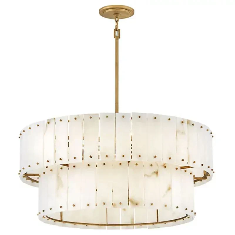 Simona Alabaster Drum 2-Tier Chandelier - Image 4