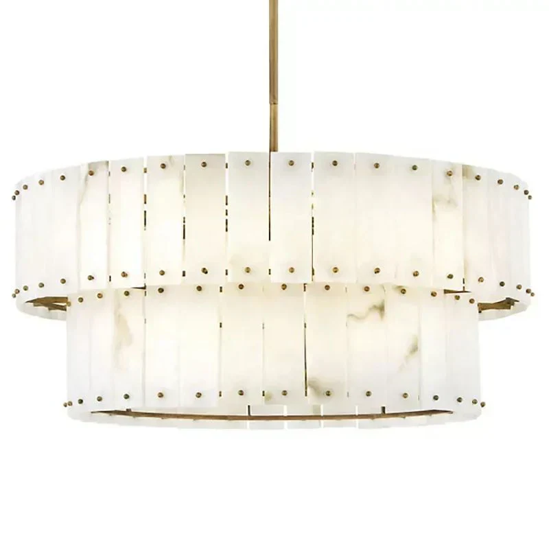 Simona Alabaster Drum 2-Tier Chandelier - Image 9
