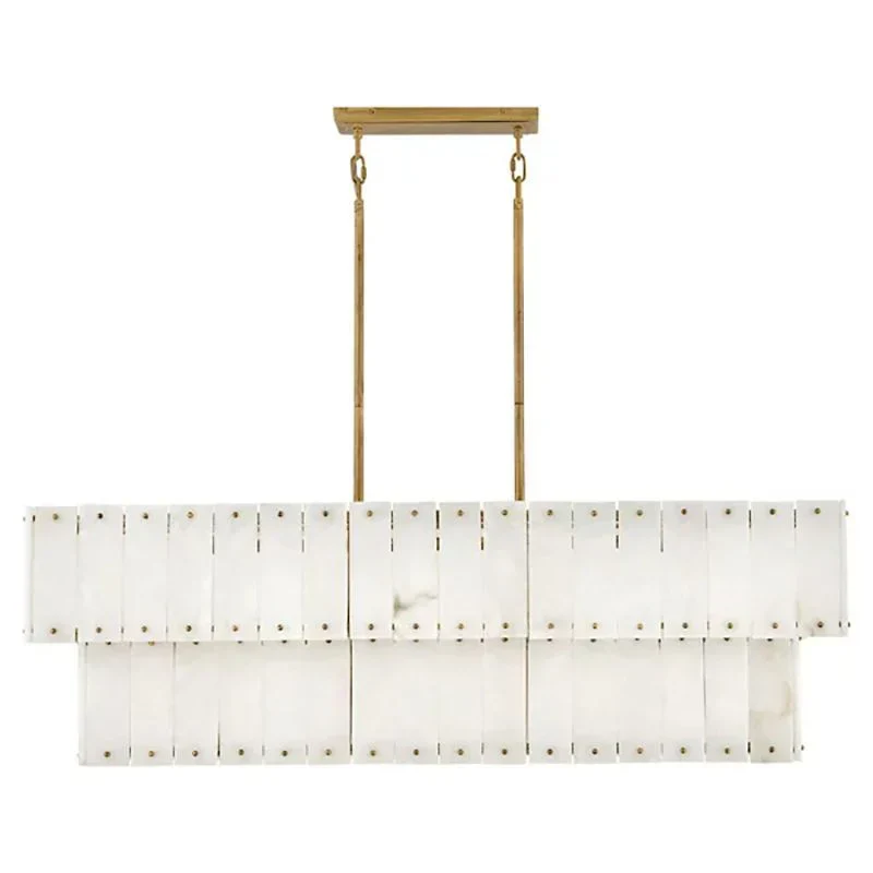 Simona Alabaster Linear 2-Tier Chandelier - Image 3