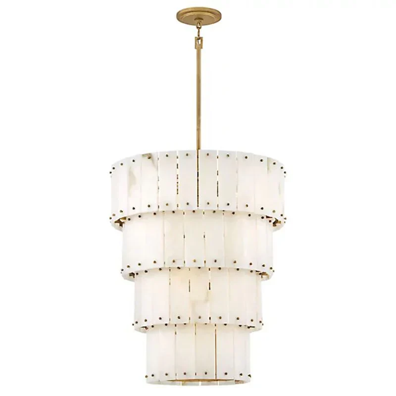 Simona Alabaster Round 4-Tier Chandelier - Image 10
