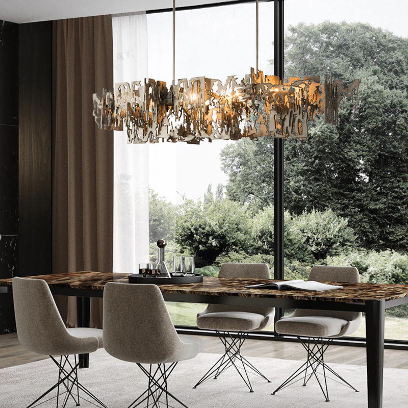 Simple Artistic Metal Dining Table Chandelier - Image 2