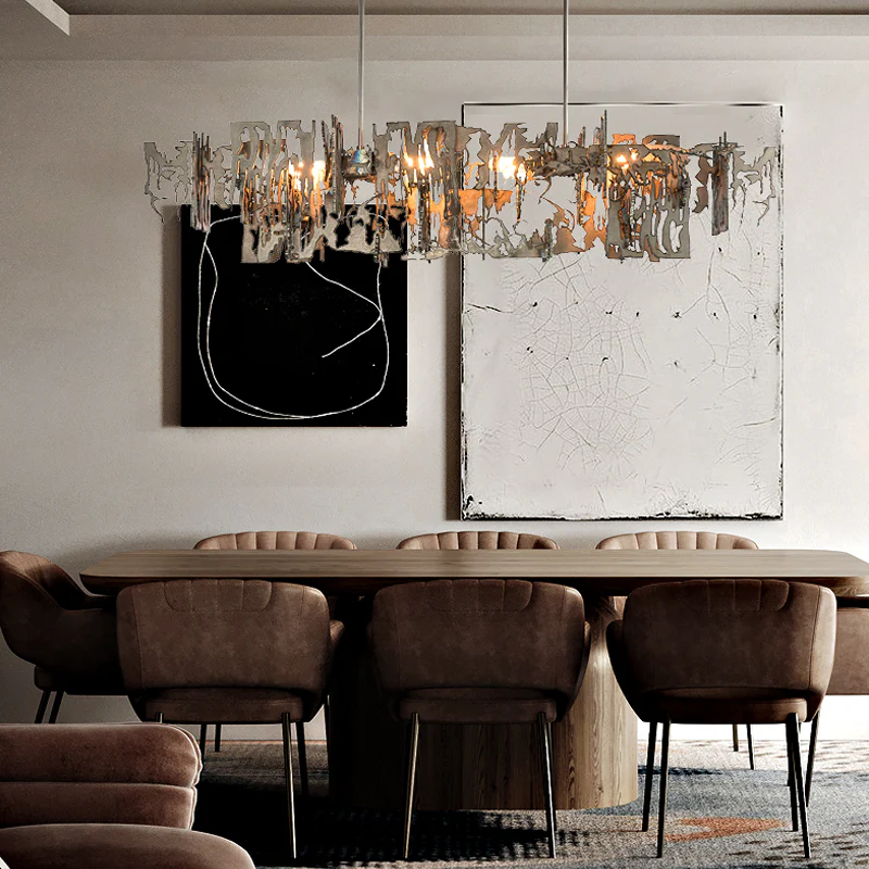 Simple Artistic Metal Dining Table Chandelier - Image 9