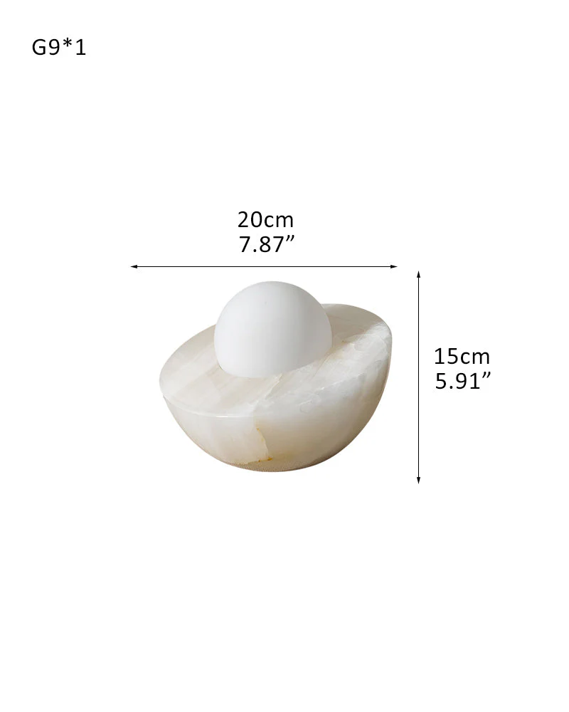 Slinkly Modern Nature Alabaster Dimming Round Bowl Table Lamp for bedroom - Image 12