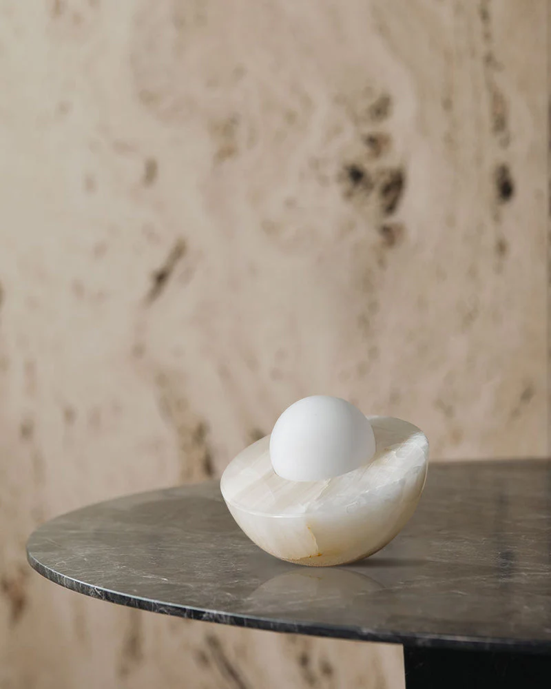 Slinkly Modern Nature Alabaster Dimming Round Bowl Table Lamp for bedroom - Image 5