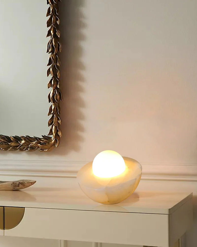 Slinkly Modern Nature Alabaster Dimming Round Bowl Table Lamp for bedroom - Image 8