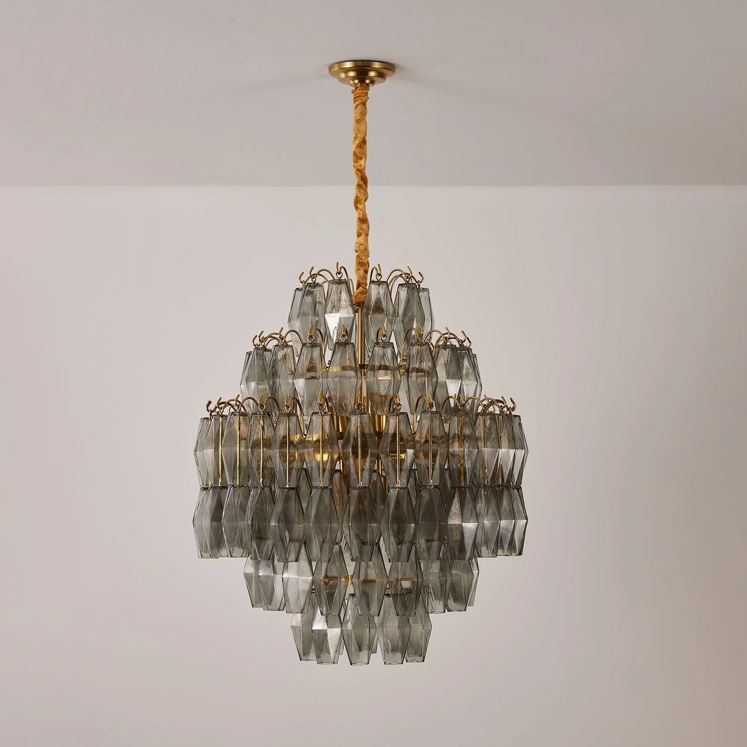Smoke Gray Prism Round Chandelier - Image 3
