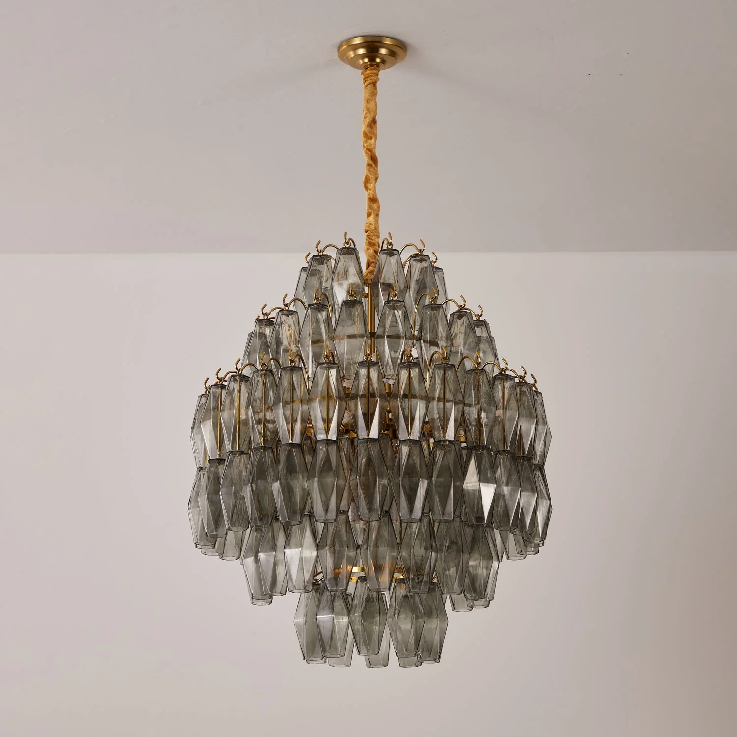 Smoke Gray Prism Round Chandelier - Image 6