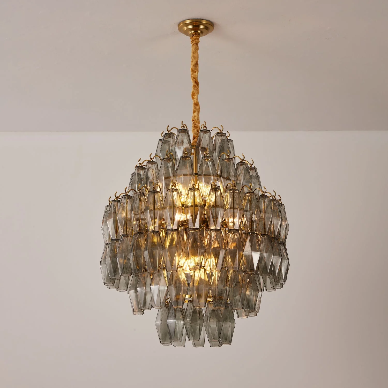 Smoke Gray Prism Round Chandelier - Image 8