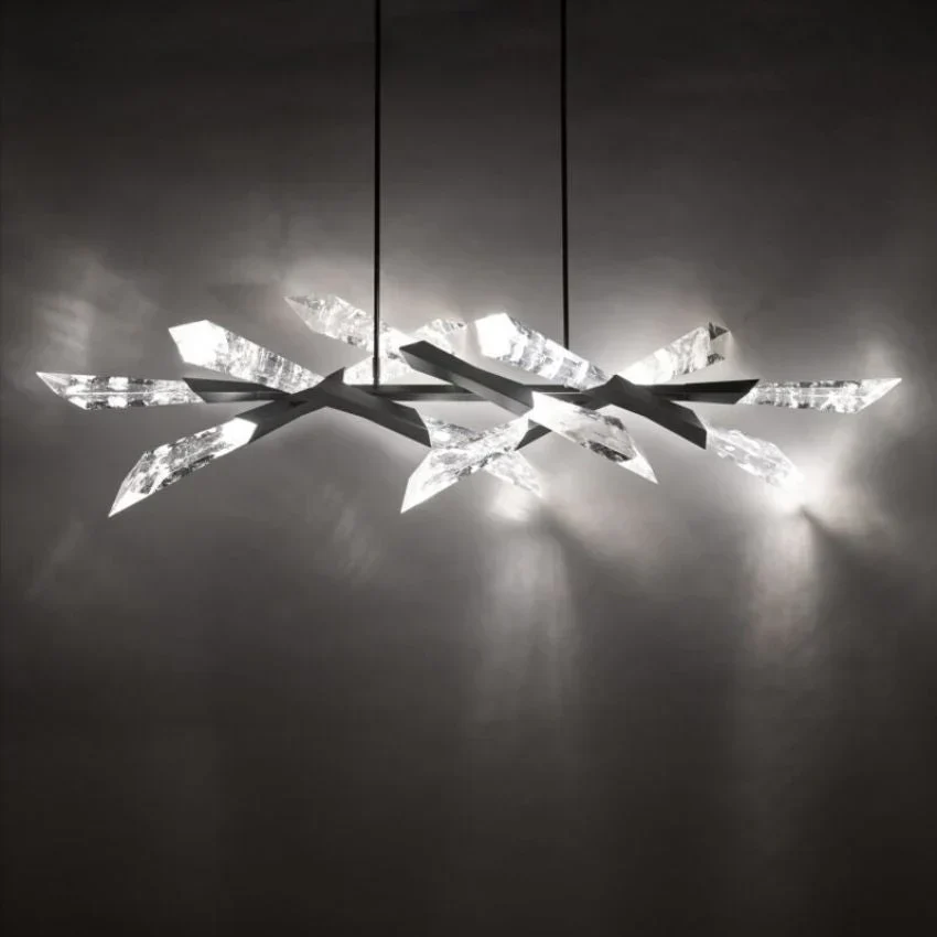 Solitude Quartz Rectangular Chandelier 60"
