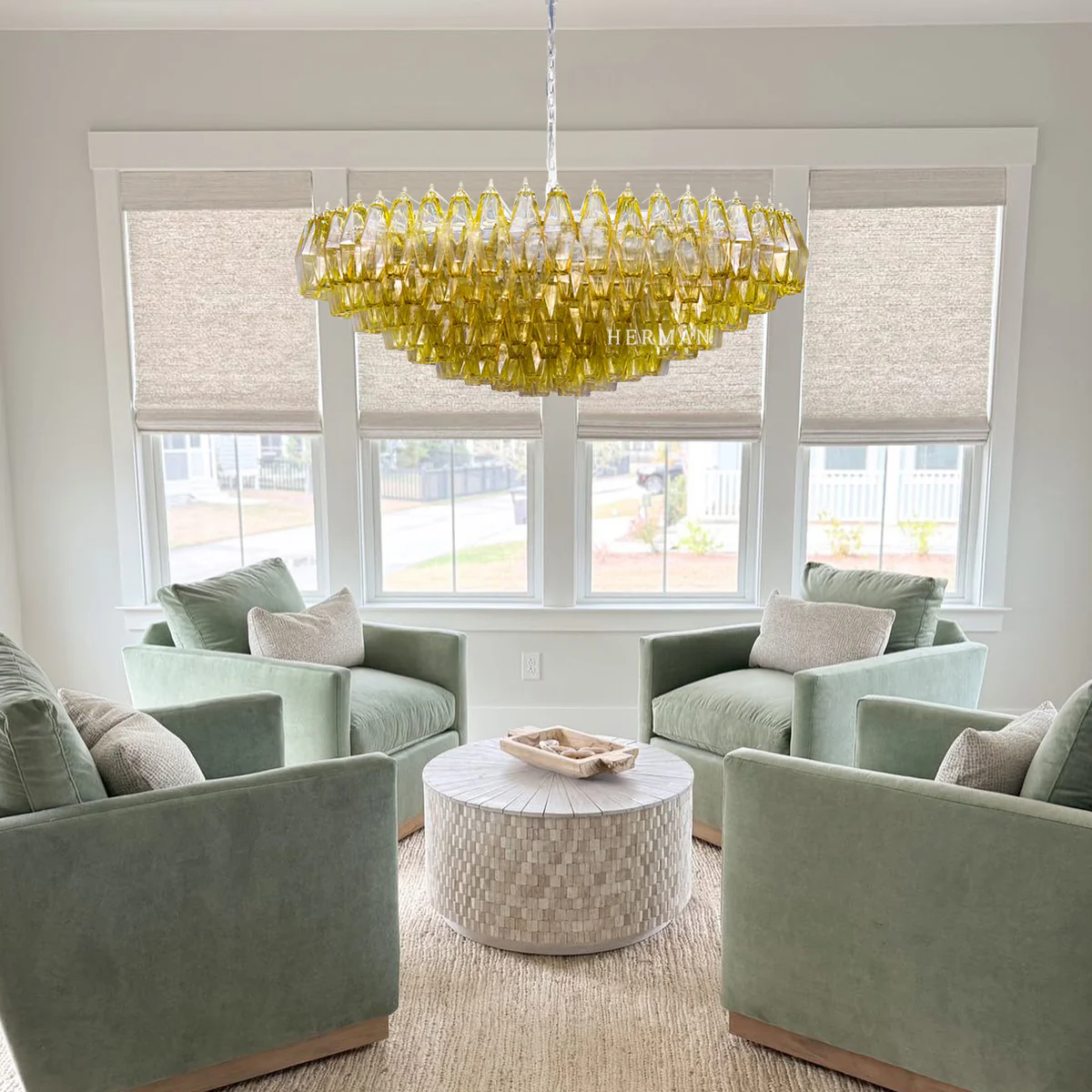Sorrento Murano Chandelier 35"