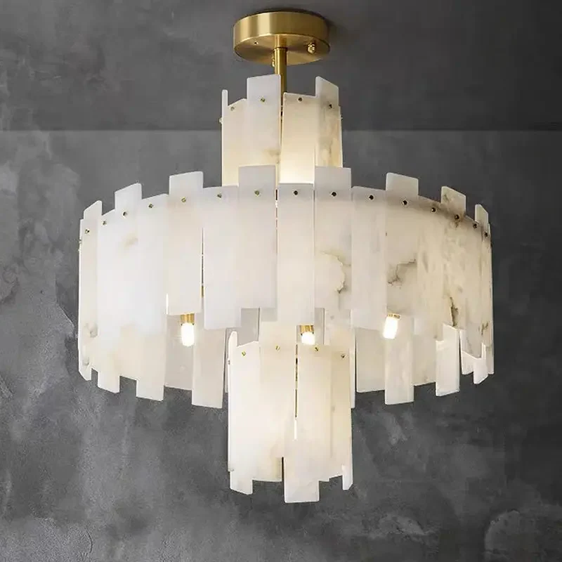 Spain Alabaster Round Modern Chandeliers - Image 3