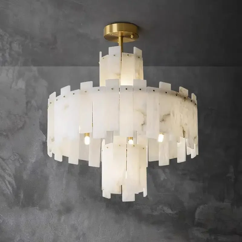 Spain Alabaster Round Modern Chandeliers - Image 4