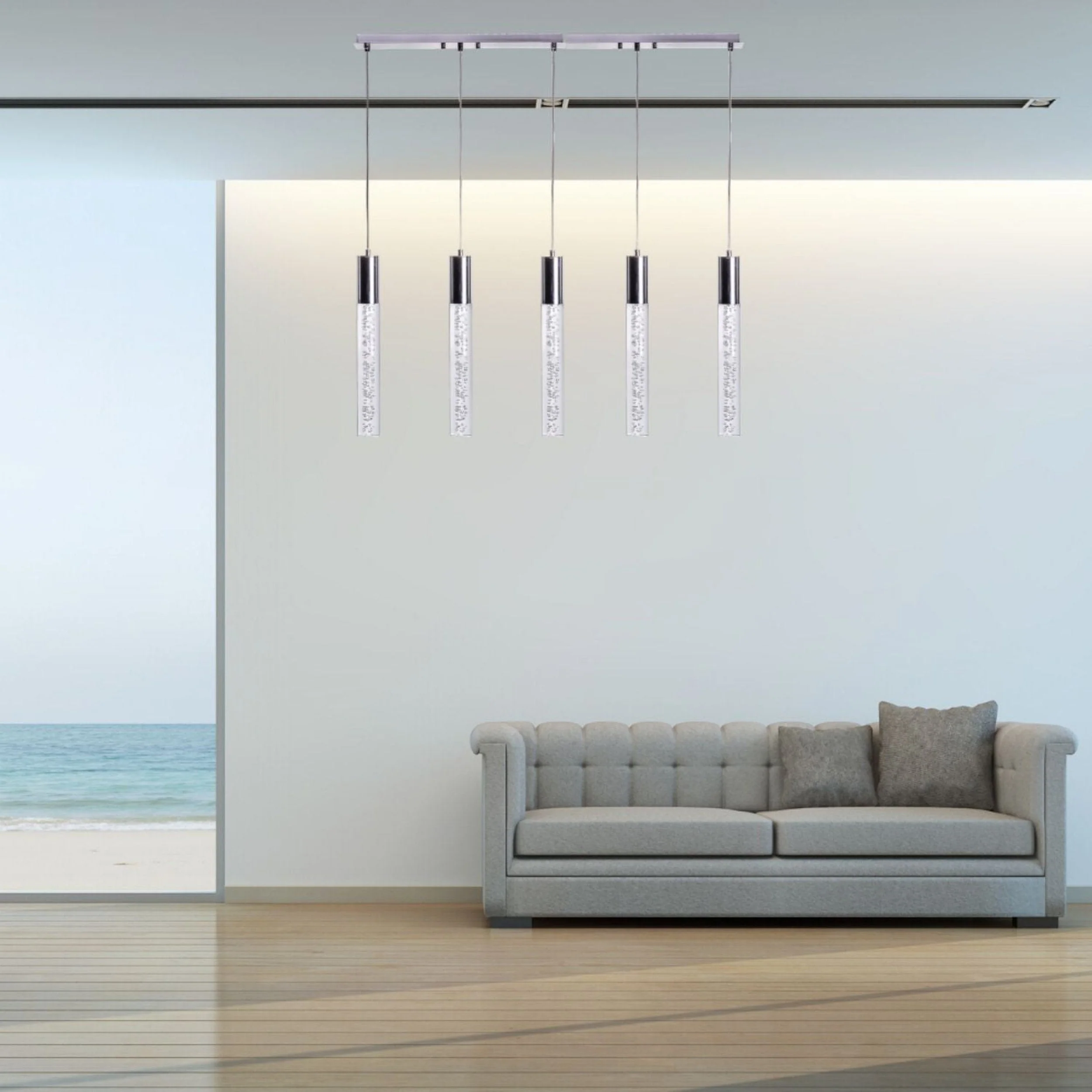 Sparkling Night Cylinder Chandelier // 5 Light - Image 4