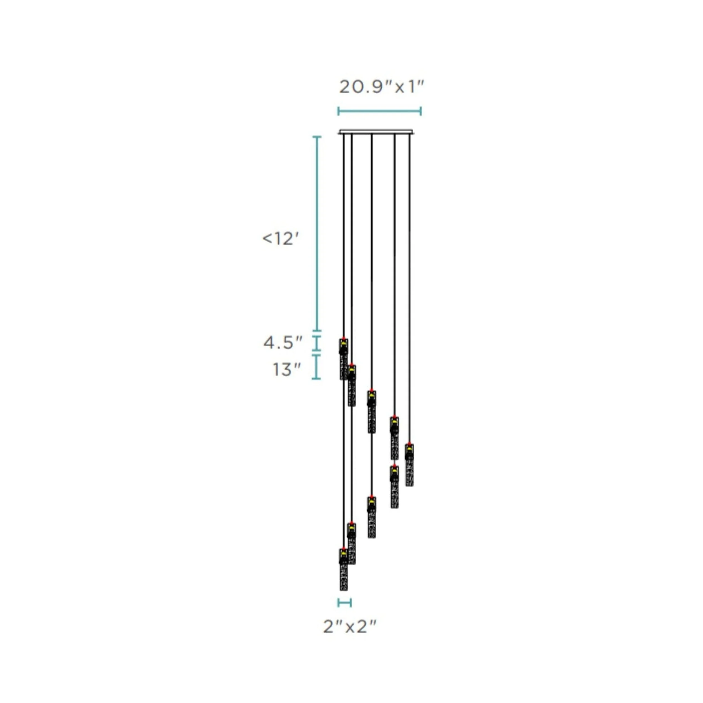 Sparkling Night Cylinder Chandelier // 9 Light - Image 10