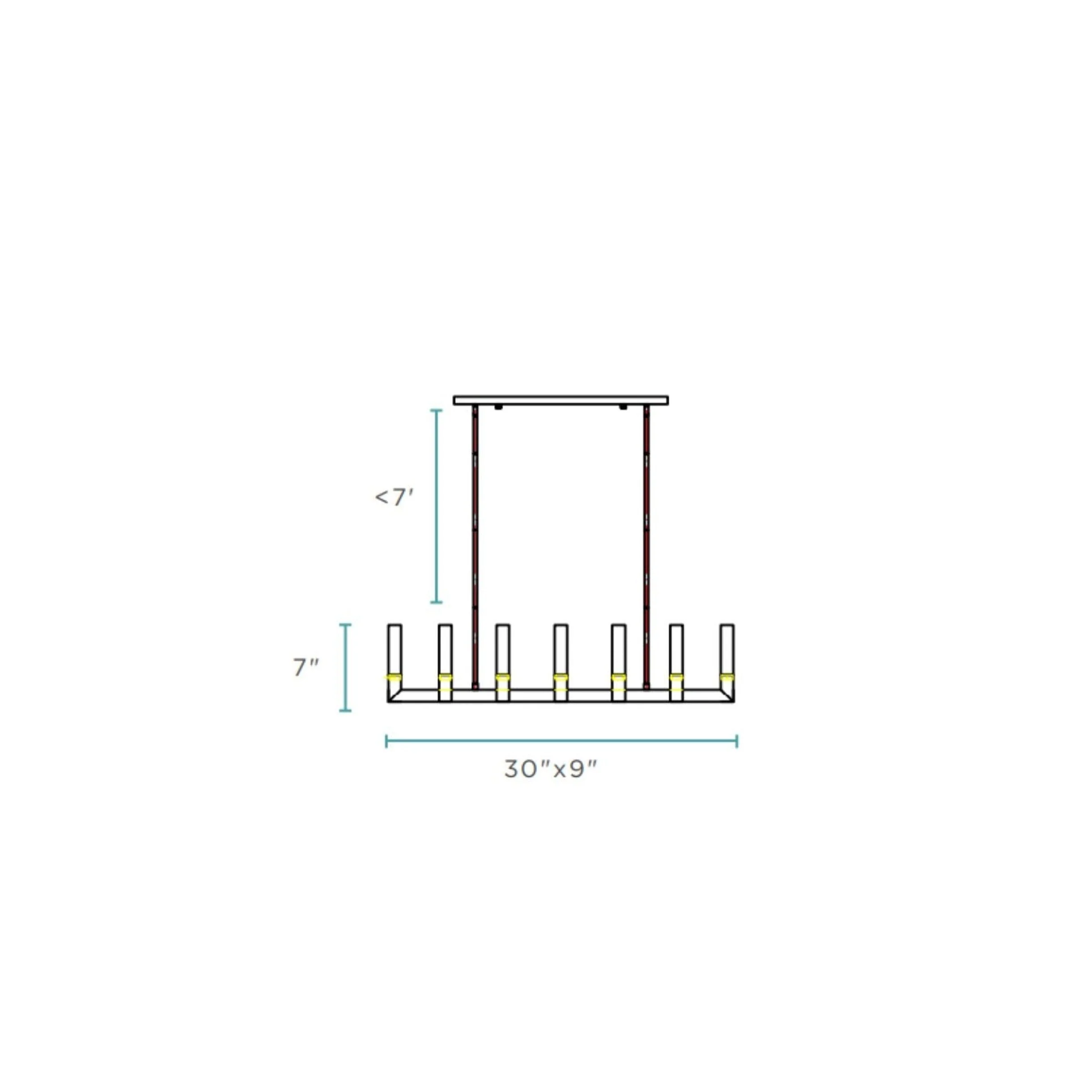 Sparkling Night LED Rectangular Chandelier// 8 Lights - Image 8
