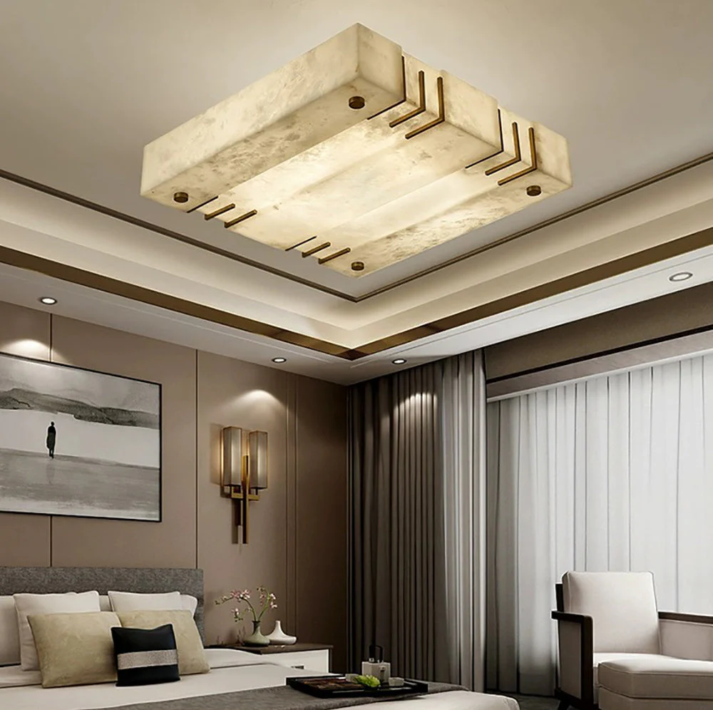 Square Alabaster Ceiling Lamps - Image 12