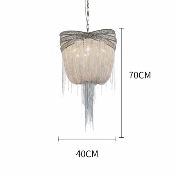 Stacking Rings Chain Tassel Pendant Chandelier - Image 22