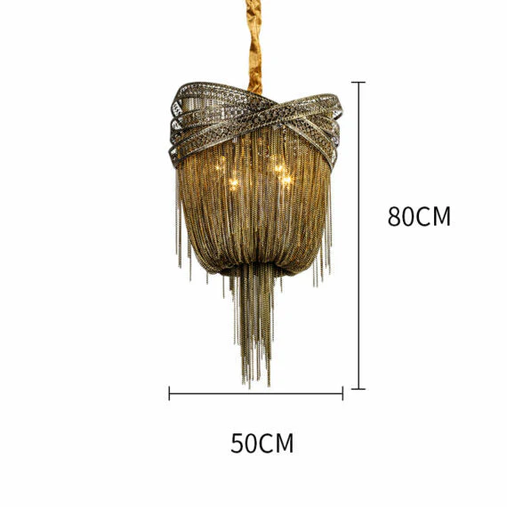 Stacking Rings Chain Tassel Pendant Chandelier - Image 23