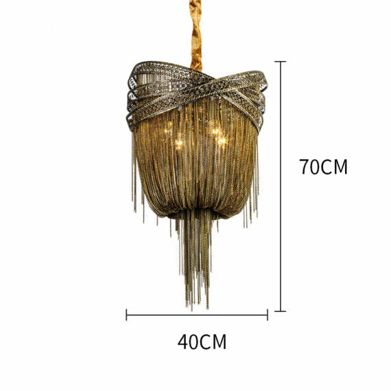 Stacking Rings Chain Tassel Pendant Chandelier - Image 25