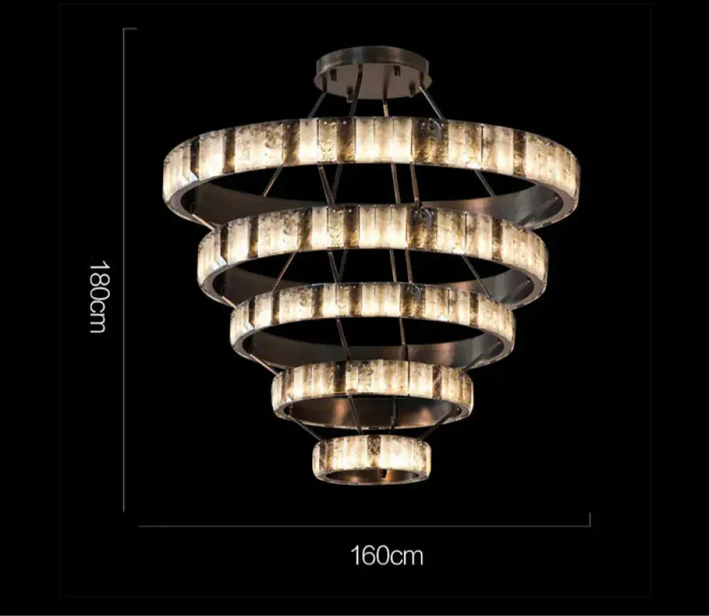 Tiered Alabaster Spiral Chandelier - Image 10