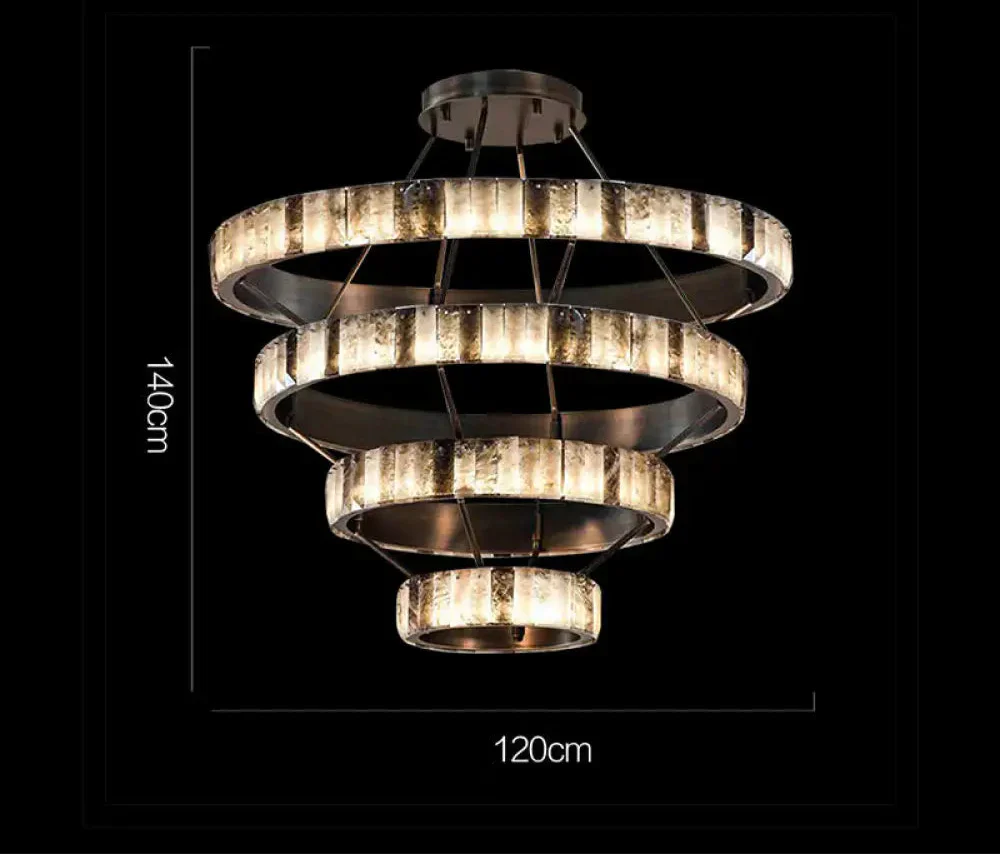 Tiered Alabaster Spiral Chandelier - Image 12