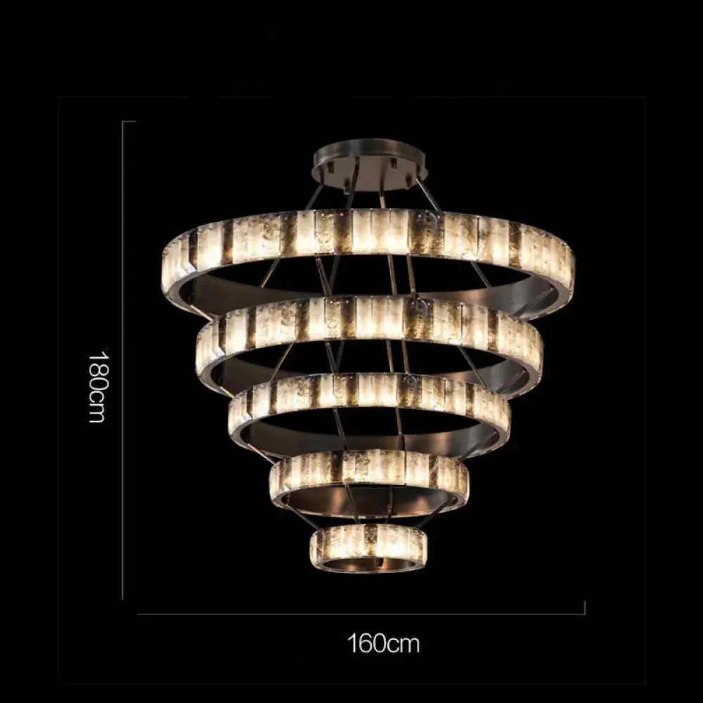Tiered Alabaster Spiral Chandelier - Image 13