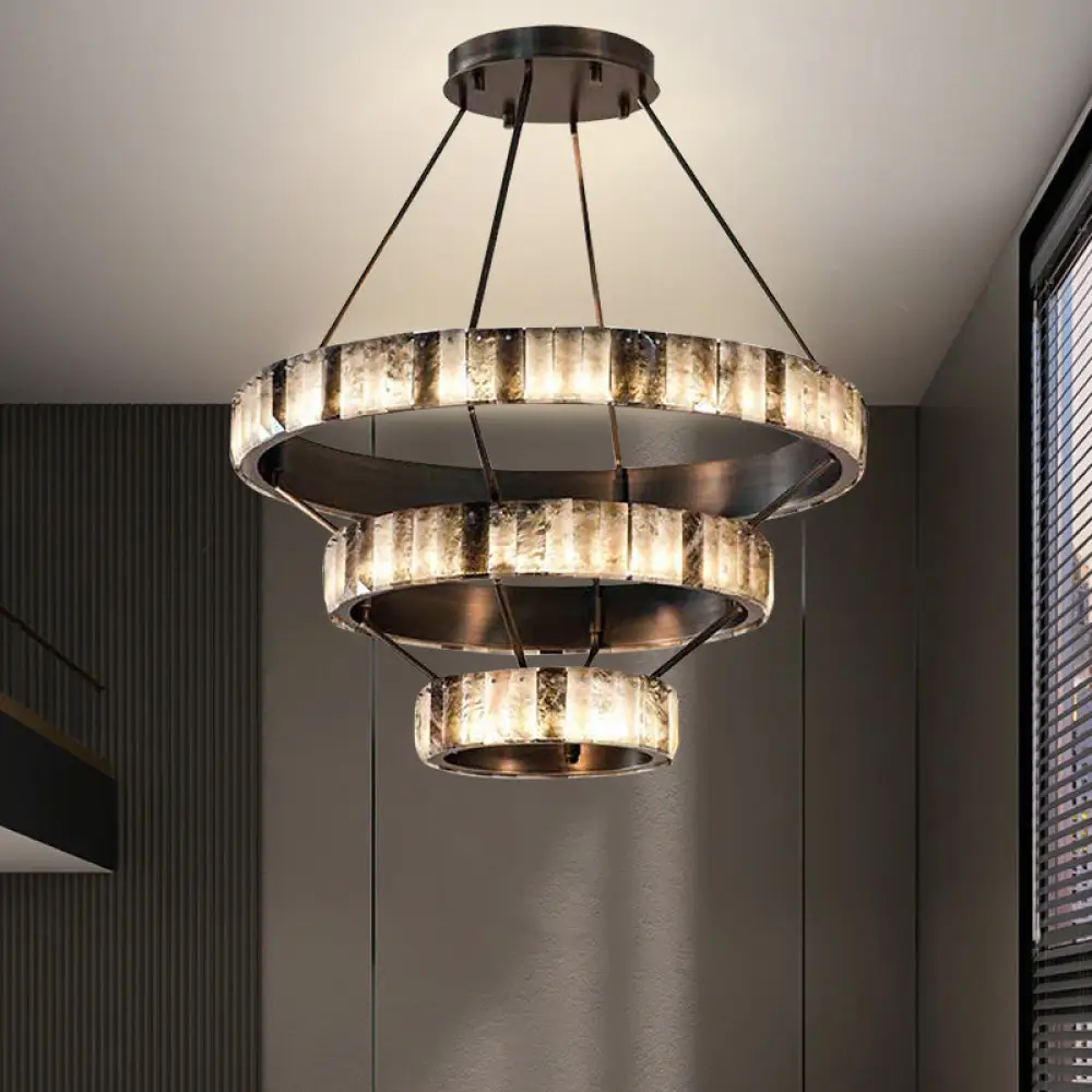 Tiered Alabaster Spiral Chandelier - Image 3