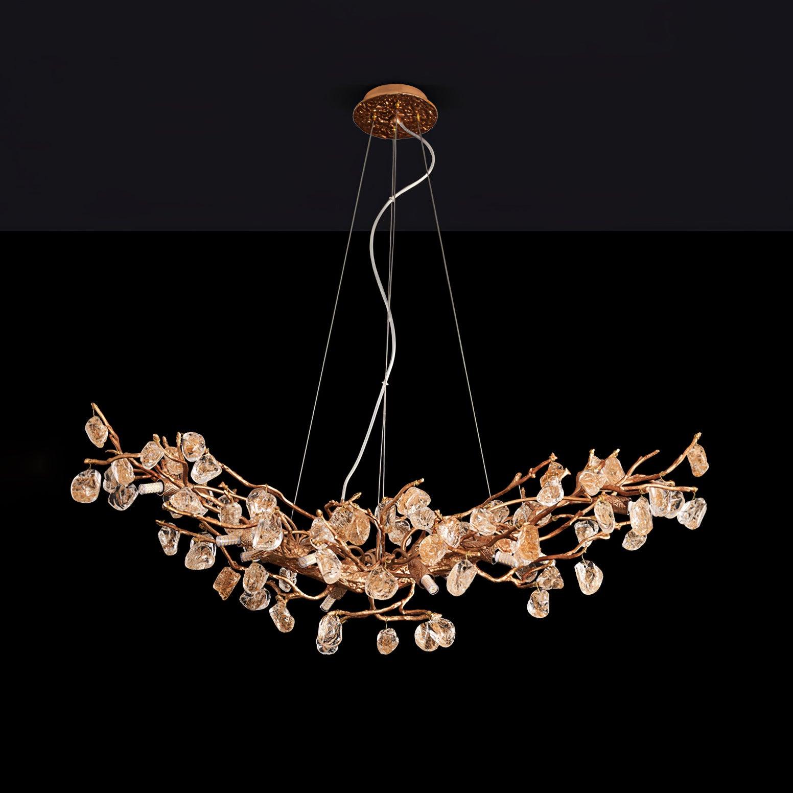 Stone Crystal Brass Chandelier - Image 12