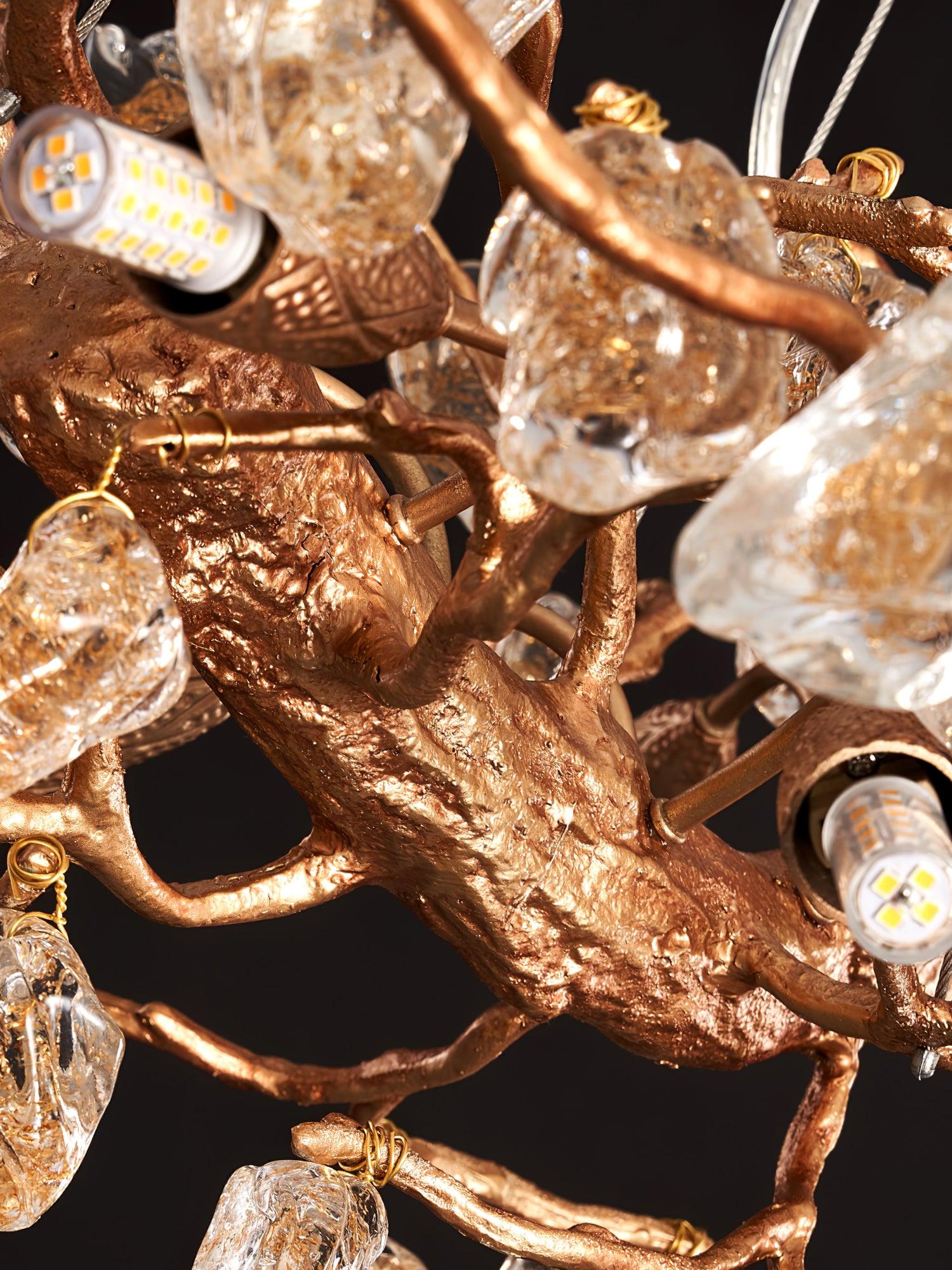 Stone Crystal Brass Chandelier - Image 20